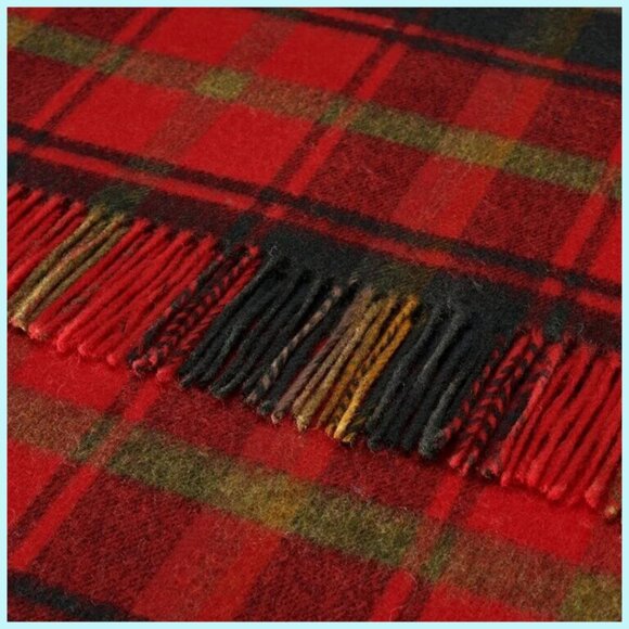 100% Lambswool Scarf Hypoallergenic SCOTTISH IMPORT THINK SOFT WARM TARTAN NWT - Picture 2 of 11